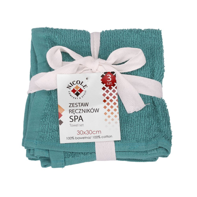 Zestaw ręczników SPA 30x30cm, 3szt morski RAVI